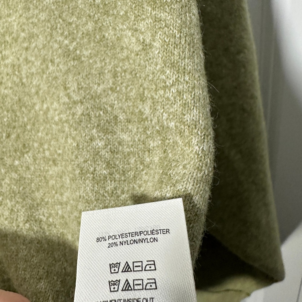 Lucky Brand V-Neck Sweater Women Size L Olive Green‎ Heathered Knit Super Soft - Picture 5 of 6